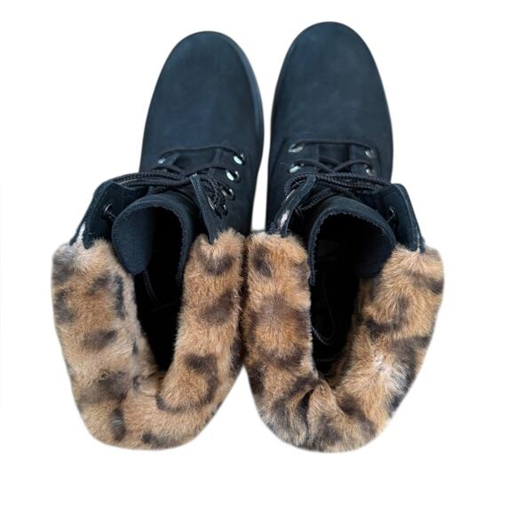 NWOT Timberland Kinsley 6-Inch Waterproof Black/Faux Fur Booties – Sz 9M - Picture 6 of 8